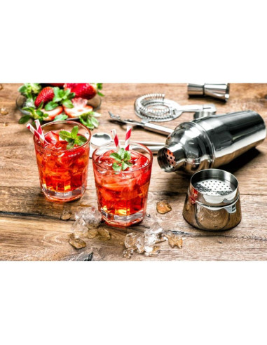 Zestaw barmański 5 elementów shaker do drinków szczypce alpina