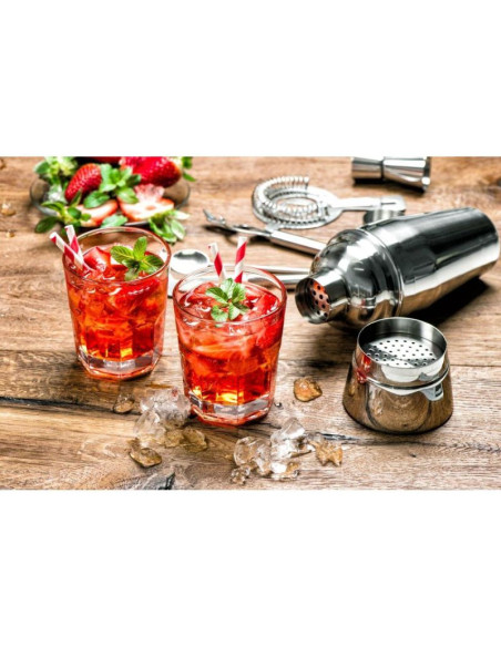 Zestaw barmański 5 elementów shaker do drinków szczypce alpina