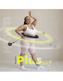 Zestaw hula hop hhw11 black z wypustkami i obciążnikiem + pas br163 black plus size hms 2