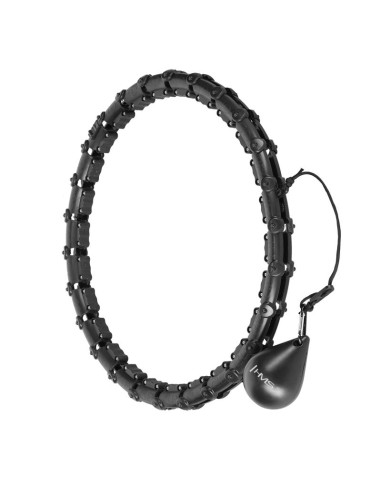 Zestaw hula hop hhw11 black z wypustkami i obciążnikiem + pas br163 black plus size hms