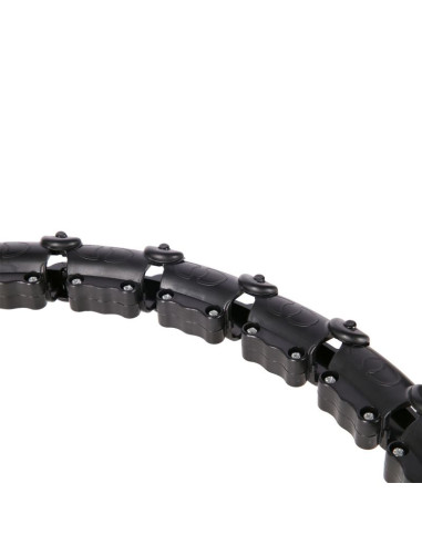 Zestaw hula hop hhw11 black z wypustkami i obciążnikiem + pas br163 black plus size hms