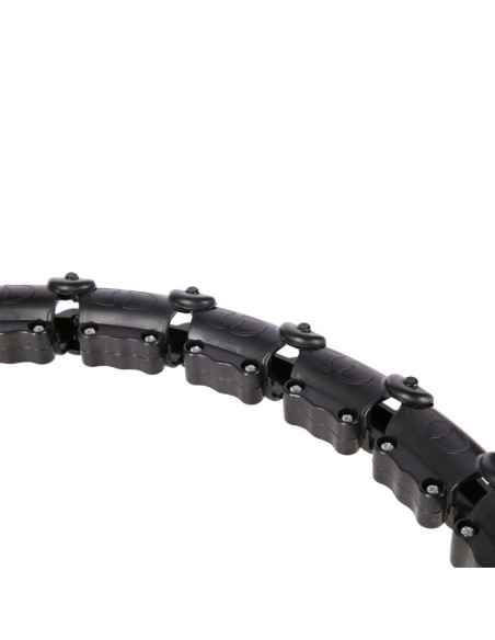 Zestaw hula hop hhw11 black z wypustkami i obciążnikiem + pas br163 black plus size hms