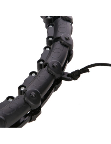 Zestaw hula hop hhw11 black z wypustkami i obciążnikiem + pas br163 black plus size hms