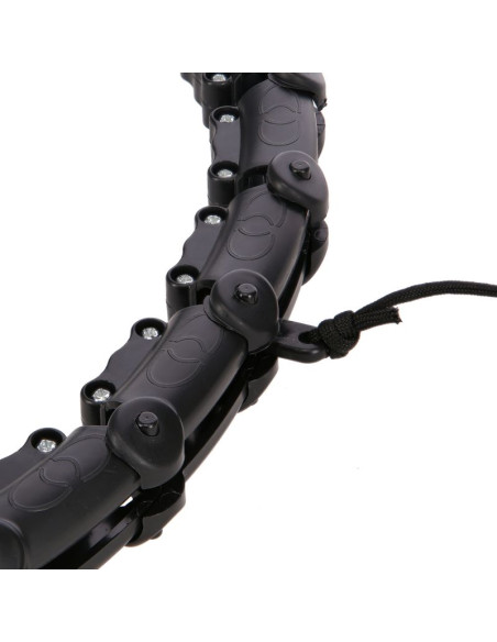 Zestaw hula hop hhw11 black z wypustkami i obciążnikiem + pas br163 black plus size hms