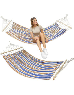 Hamak ogrodowy 2 osobowy 200x150cm z drążkiem 1052717