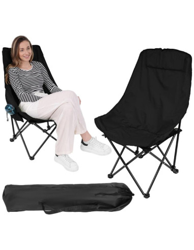 Krzesło turystyczne składane 46x46x90cm czarne