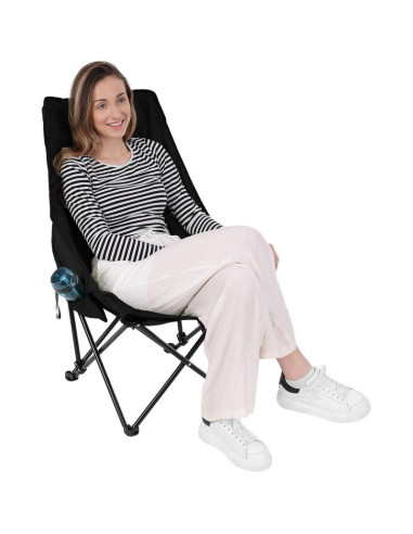 Krzesło turystyczne składane 46x46x90cm czarne