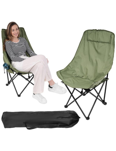 Krzesło turystyczne składane 46x46x90cm zielone