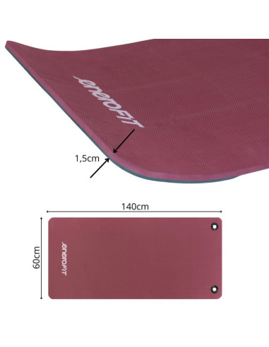 Mata fitness klubowa z otworami 140x60x1.5cm enero fit