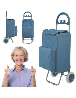 Wózek torba na kólkach na zakupy ze stelażem 40l blue