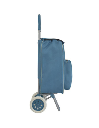 Wózek torba na kólkach na zakupy ze stelażem 40l blue