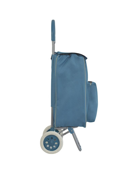 Wózek torba na kólkach na zakupy ze stelażem 40l blue