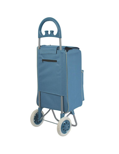 Wózek torba na kólkach na zakupy ze stelażem 40l blue