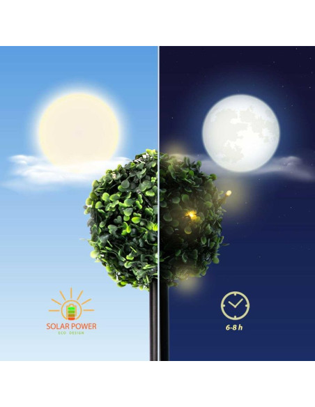 Zestaw lamp solarnych 3 kul bukszpanowych 27 led