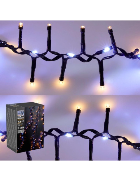 Lampki choinkowe łańcuch świetlny 710 led biały/ciepły biały