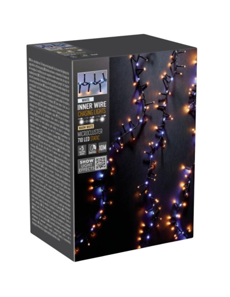 Lampki choinkowe łańcuch świetlny 710 led biały/ciepły biały