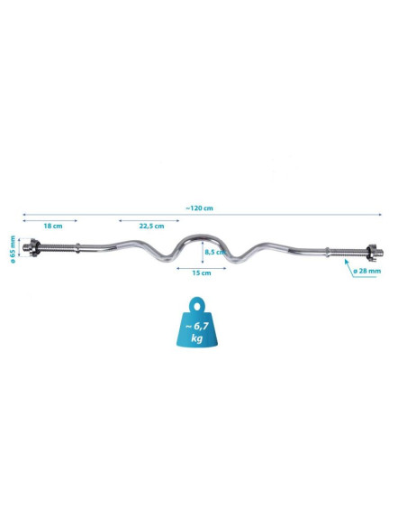 Gryf mocno łamany 120 cm enero fit fi28