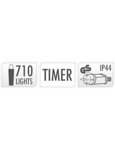 Lampki choinkowe łańcuch świetlny 710 led multikolor/biały