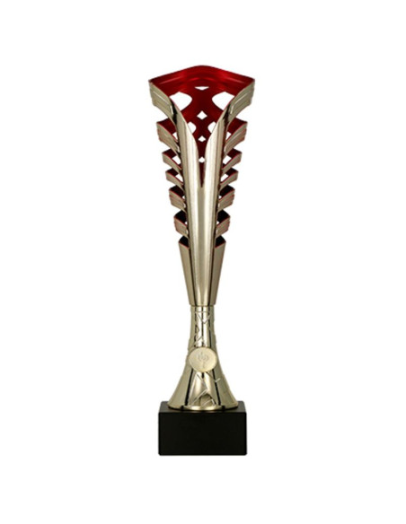 Puchar plastikowy złoto-czerwony