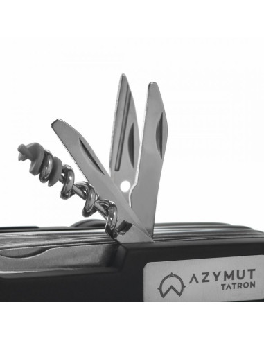 Scyzoryk azymut tatron - 25 narzędzi + kabura, 90mm czarny ( hk20017bl )