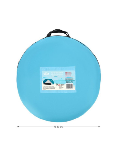 Namiot plażowy samorozkładający nils camp nc3174 turkusowo-szary