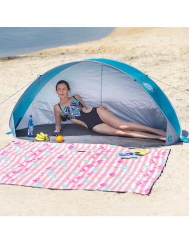Namiot plażowy samorozkładający nils camp nc3174 turkusowo-szary