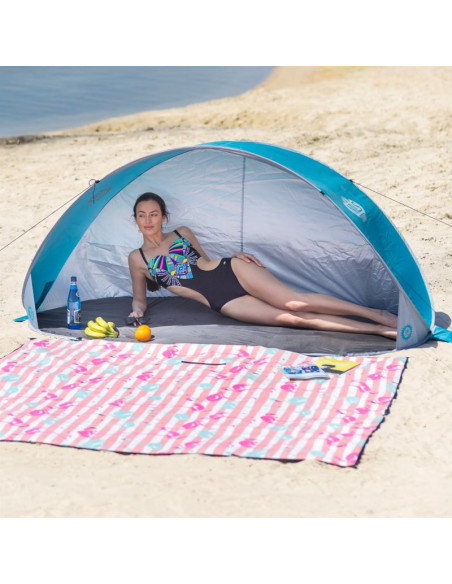 Namiot plażowy samorozkładający nils camp nc3174 turkusowo-szary