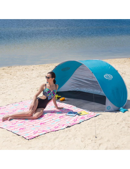 Namiot plażowy samorozkładający nils camp nc3174 turkusowo-szary