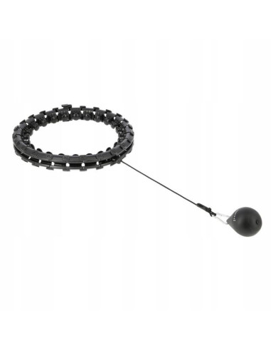 Hula hop hms hhw01 z obciążnikiem i wypustkami czarny + pas br163 czerwony w zestawie