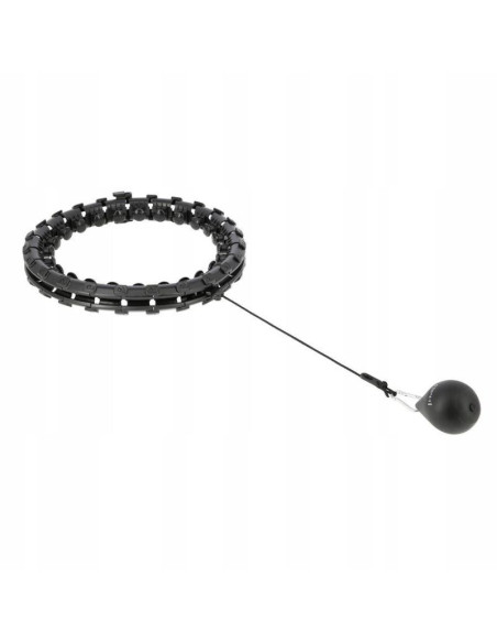 Hula hop hms hhw01 z obciążnikiem i wypustkami czarny + pas br163 czerwony w zestawie