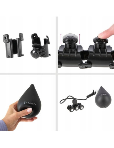 Hula hop hms hhw01 z obciążnikiem i wypustkami czarny + pas br163 czerwony w zestawie