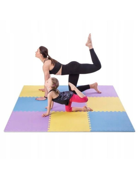 Mata puzzle multipack one fitness mp10 żółto-niebiesko-fioletowa