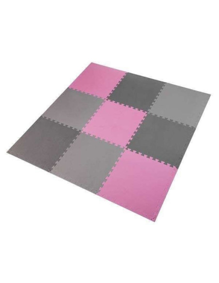 Mata puzzle multipack one fitness mp10 różowo-szare 9 elementów 10 mm
