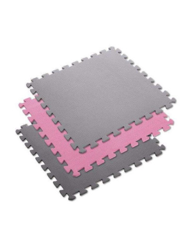 Mata puzzle multipack one fitness mp10 różowo-szare 9 elementów 10 mm