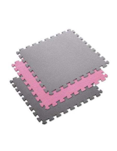 Mata puzzle multipack one fitness mp10 różowo-szare 9 elementów 10 mm