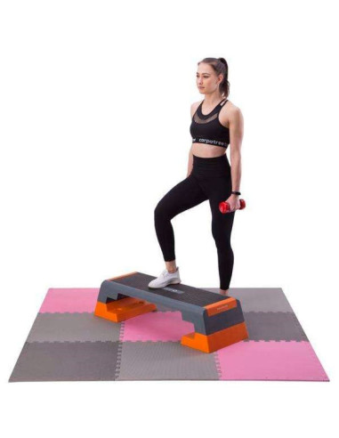 Mata puzzle multipack one fitness mp10 różowo-szare 9 elementów 10 mm