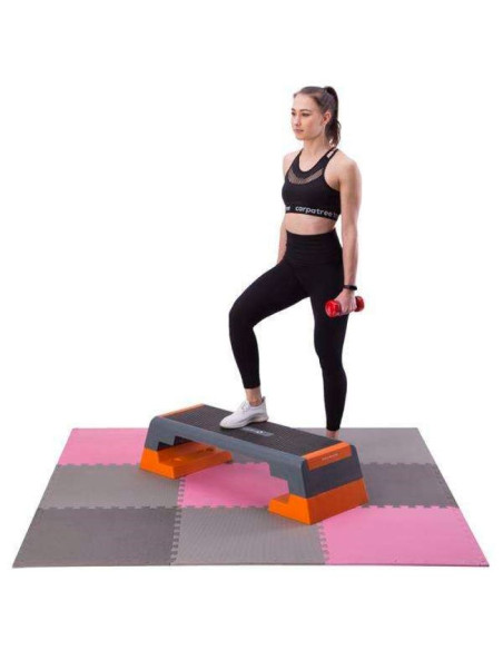 Mata puzzle multipack one fitness mp10 różowo-szare 9 elementów 10 mm