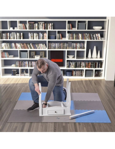 Mata puzzle multipack one fitness mp10 niebiesko-szare 9 elementów 10 mm