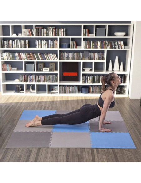 Mata puzzle multipack one fitness mp10 niebiesko-szare 9 elementów 10 mm