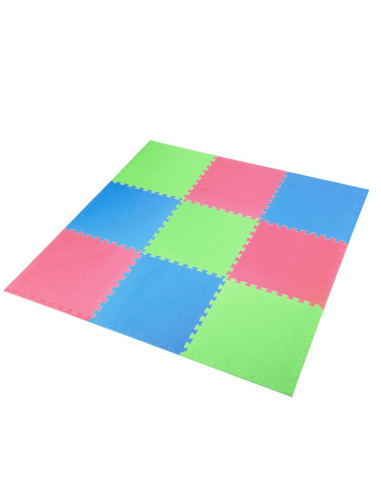 Mata puzzle multipack one fitness mp10 zielono-niebiesko-czerwone 9 elementów 10 mm