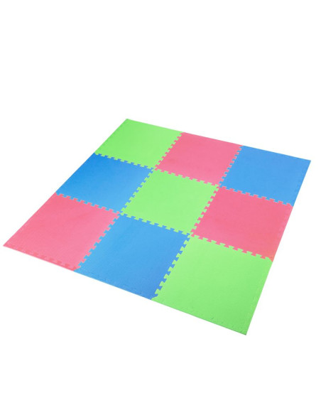 Mata puzzle multipack one fitness mp10 zielono-niebiesko-czerwone 9 elementów 10 mm