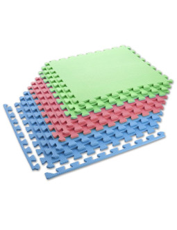 Mata puzzle multipack one fitness mp10 zielono-niebiesko-czerwone 9 elementów 10 mm 2