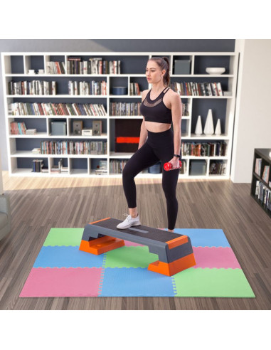Mata puzzle multipack one fitness mp10 zielono-niebiesko-czerwone 9 elementów 10 mm