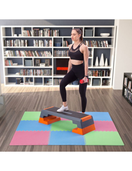 Mata puzzle multipack one fitness mp10 zielono-niebiesko-czerwone 9 elementów 10 mm
