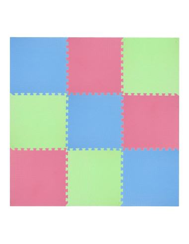 Mata puzzle multipack one fitness mp10 zielono-niebiesko-czerwone 9 elementów 10 mm