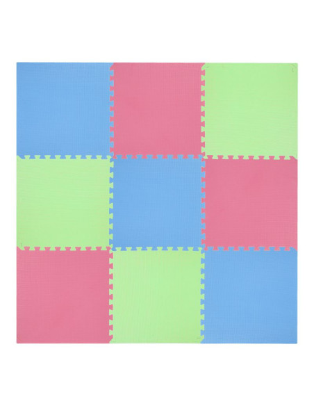 Mata puzzle multipack one fitness mp10 zielono-niebiesko-czerwone 9 elementów 10 mm