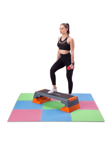 Mata puzzle multipack one fitness mp10 zielono-niebiesko-czerwone 9 elementów 10 mm