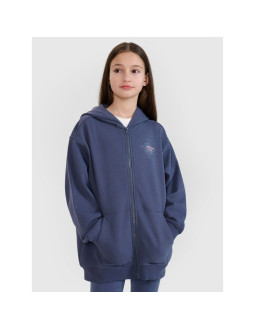 Bluza dresowa rozpinana z kapturem dziewczęca 4f 4fjwss25tswsf1482-22s