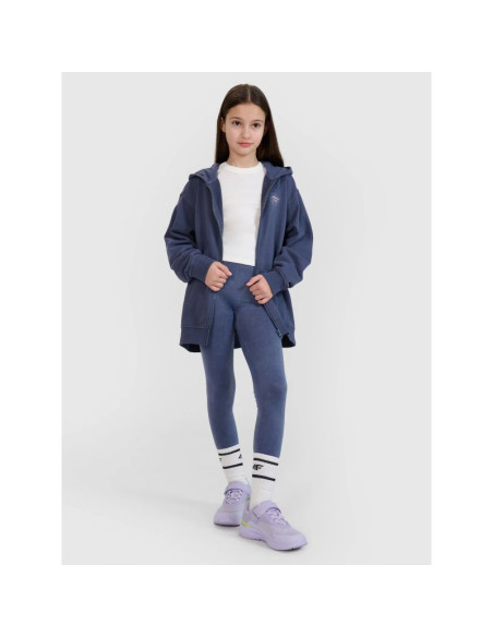 Bluza dresowa rozpinana z kapturem dziewczęca 4f 4fjwss25tswsf1482-22s