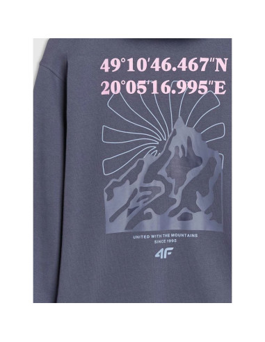 Bluza dresowa rozpinana z kapturem dziewczęca 4f 4fjwss25tswsf1482-22s